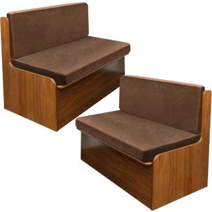 molasofa Leather Like RV Dinette Cushion Covers, RV Booth Seat Cover Stretchable Camper Cushion Couch Covers Washable Slipcovers for RV Camper Car Bench (2 Backrest Covers & 2 Bench Covers, Brown)