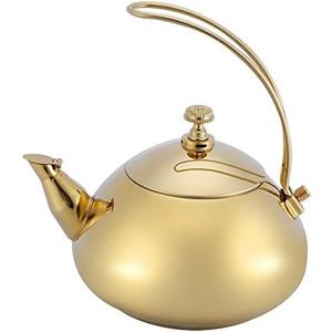 1.5L Stainless Steel Teakettle Classical Teapot Teakettle Fast Water Heating Boiling Pot (Gold)