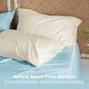 Bedsure King Size Pillow Cases Set of 2, Cooling Pillow Cases King, Rayon Derived from Bamboo Cream Pillowcases, PureWoven Silky Soft Cool Bedding Pillow Covers with Envelope Closure, 20x36 Inches