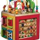 Battat Wooden Activity Cube - 5-Sided Play Center With Bead Maze, Doors | Farm-themed with bead maze, peekaboo doors, spinners, zig-zag race and mix-and-match animals, 1+ Years, 
Size	Standard