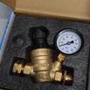RVGUARD RV Water Pressure Regulator Valve With An Adjustable Knob, Tool-Free, CSA Approved, Lead-Free Brass Water Pressure Reducer with Gauge and Inlet Screen Filter for RV Camper Travel Trailer