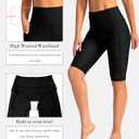 SANTINY Women's 8''/12'' High Waisted Swim Shorts with Pockets UPF50+ Long Board Swimming Shorts for Women with Liner (Black)