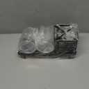 MYITYARD Toothbrush Holders for Bathrooms, Cotton Swabs & Cups Dispenser Set - Metal Electric Tooth Brushing & Toothpaste Countertop Organizer with Drainage for Shower, Sink - Black