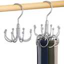 Belt Hanger, Rotatable Belt Organizer for Closet, Accessories Rack, Space Saving Hanging Holder Storage Hook (1 Pack, Silver)