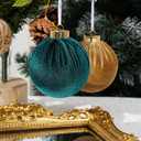12 Pcs Velvet Christmas Ornaments Balls, 3.15 inch Velvet Christmas Tree Balls, Neutral Shatterproof Hanging Xmas Ornaments for Christmas Tree,Family, Holiday, Party Decoration, Green Gray