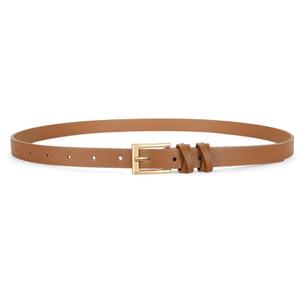 Skinny Black Belts for Women Fashion Ladies Thin Leather Dresses Belt for Jeans Pants 0.7inch Width,brown,L