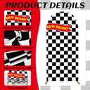 3 Pcs Race Car Arch Backdrop Cover Adaptable for 4ft 5ft 6ft Size Frames Black and White Checkered Chiara Hot Arch Stand Covers for Racing Birthday Baby Shower Party Decorations Supplies