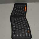 MEETION Ergonomic Foldable Bluetooth Keyboard, Split Compact Portable Keyboard for Business Travel, Ultra-Thin Folding Rechargeable Wireless Keyboards for iOS Android Windows Mac Tablet PC Smartphone (Black)