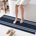 Arenarug Bathroom Rugs 24x60 Extra Soft Bathroom Runner Rug Non Slip Absorbent Bath Mat Chenille Rubber Backing Machine Washable Bath Mats for Bath Room Blue Bath Rugs for Tub, Hallway