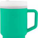 Infantino My 1st Tumbler, 9 Oz. Silicone Sippy Cup with Straw & Handle, Spill-Resistant Baby Cup for On-the-Go, BPA-Free Transition Bottle, Alpine