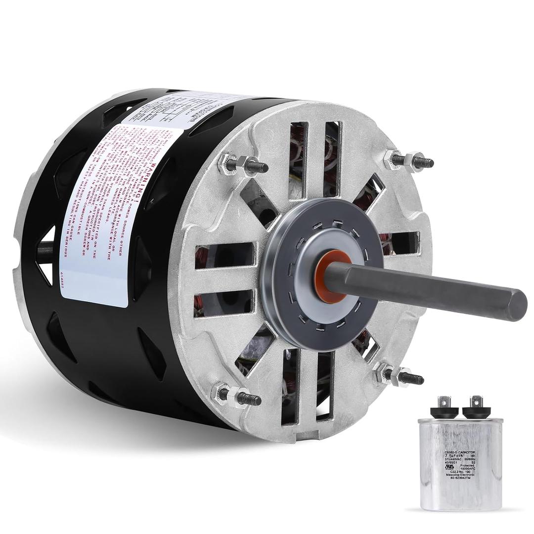 DL1036 Direct Drive Blower Motor - 1/3 HP, 1075 RPM, 3 Speed, 115 Volt, 4.9 Amp, 48 Frame Sleeve Bearing Compatible with A.O. Smith/Century/GE/Fasco/Emerson/Franklin/Dayton/Universal Electric/Fedders