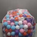 Play Pit Balls Toy Set for Kids with Mesh Bag, Rainbow or Pastel Colors Crush-Proof Plastic for Ball Pits, Playhouses, Bounce Houses, Pools, Tents, and Birthday Parties