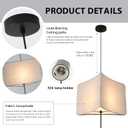 Modern Pendant Lights, 16.65 Inch Pendant Light kit, Linen lampshade E26 Socket (no Bulb), Suitable for Kitchen, Dining Room, Bedroom, Living Room, Corner