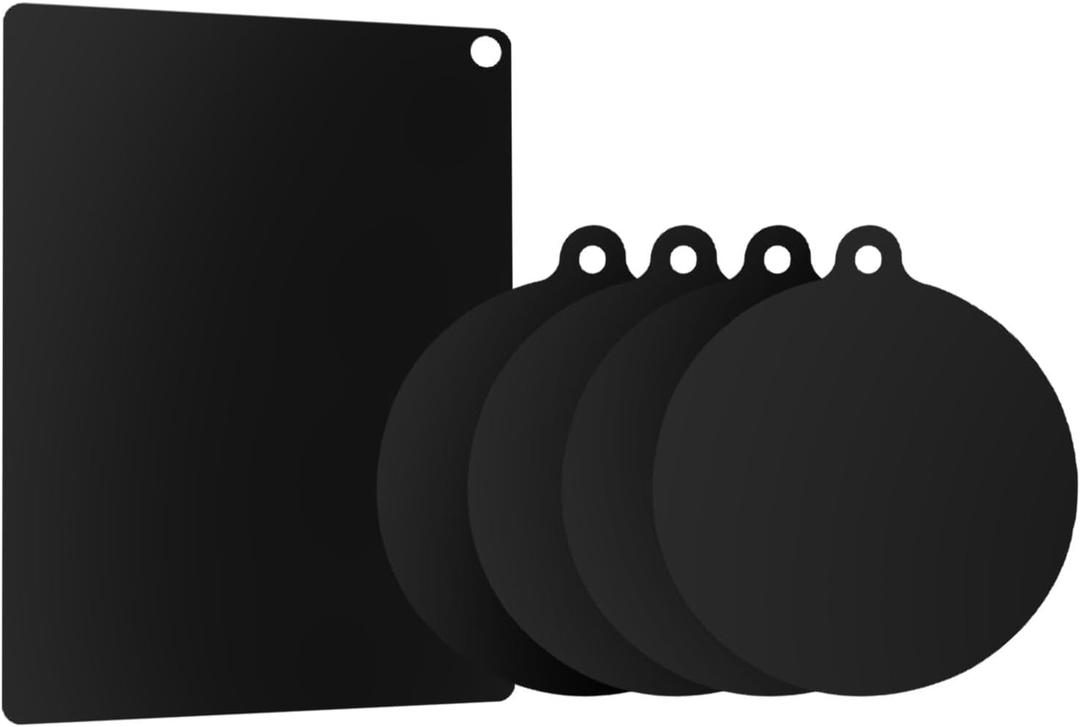 5-Piece Heat-Resistant Silicone Fiberglass Induction Cooktop Mat Set, Non-Slip Stove Protector Cover for Kitchen Countertops, Round & Rectangular (Black, 0.7mm Thick)