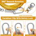 Dog Tie Out Cable 10/15/20/25/30FT Dog Run Cable Rosy Pink/Blue/Purple/Silver/Red/Green/YellowTie Out Cable for Large Dogs Heavy Duty for Outside Hold Large Dogs Up to 250LBS