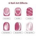 3 x 3-in-1 Heart Cat Eye Magnet for Nails - Create Magical Cat Eye Effect with 6 Different Pattern Nail Magnets, DIY Nail Art Tools Kit for Gel Polish Manicure at Home (Blue)
