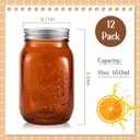 Tessco for you 12 Pcs Amber Bulk Mason Jars 16oz with Lids Glass Pint Canning Containers Regular Mouth for Food Storage, Wedding, DIY Crafts, Table Centerpieces
