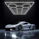 Hexagon Garage Light with Rectangular Frame, 539W 6500K High Brightness LED Shop Light, 14-Pack Design for Garage, Workshop, Basement, Car Detailing