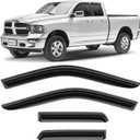 CLIM ART Incredibly Durable Rain Guards for Dodge RAM 1500 2009-2018 Quad Cab, Tape-on Window Deflectors, Vent Deflector, Vent Window Visors, Dark Smoke, Truck Accessories, 4 pcs- 409213