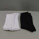 BomKinta Ruffle Socks Women - Turn-Cuff Frilly Sock - Lightweight Cotton Socks (5-10, 3 White 3 Black)