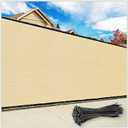 ColourTree 6' x 50' Beige Fence Privacy Screen Windscreen Cover Fabric Shade Tarp Netting Mesh Cloth - Commercial Grade 170 GSM 