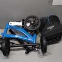 Aojin Knee Scooter for Adults for FootInjuries, 300lbs Capacity, All Terrain Foldable Knee Scooter Walker with Bag, 13" Wide Pu Seat, Compact Crutches Alternative (Blue)