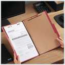 Universal Bright Colored pressboard Classification folders, 2" Expansion, 2 dividers, 6 Fasteners, Legal Size, Ruby red, 10/Box
