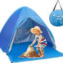 Pop Up Beach Tent Shade Sun Shelter UPF 50+ Canopy Cabana 2-3 Person for Adults Baby Kids Outdoor Activities Camping Fishing Hiking Picnic Touring (Blue), 64.9" L x 59" W x 43.3" H