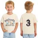 UNICOMIDEA 3T Birthday T-Shirt for Boy Graphic Boys' Tee Shirt Front Construction Excavator Back Alphabet Print Cotton Short Sleeve Size 3 Kids Summer Tops 3 Years Toddler Boy Blue Clothes