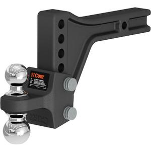 CURT 45935 Adjustable Trailer Hitch Ball Mount with Dual Ball, 2" Shank, Up to 15,000 lbs