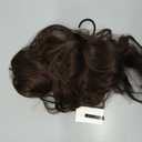 FLUFYMOOZ Wavy Curly Claw Clip Ponytail - Natural Synthetic Hairpiece, 18 Inch (Dark Chocolate Brown)