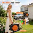 Retractable Garden Hose Reel 1/2" 100ft, 2-in-1 Wall Mount & Portable Auto Rewind Water Hose Reel with Any Length Lock & 180° Swivel, Heavy Duty Outdoor Hose Storage for Garden, Patio and Car Washing