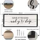 Give It To God And Go To Sleep Wall Decor 40"X15" Master Bedroom Above Bed Sign Christian Rustic Farmhouse Over Bed Large Religious Vintage Wood Framed Horizontal Catholic Wall Hanging Art (Black)