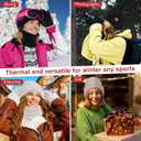 Womens Winter Hats and Gloves Scarf Sets, Fleece Warm Knit Beanie Neck Warmer Skull Caps Touchscreen Gloves for Women Gifts (Red)
