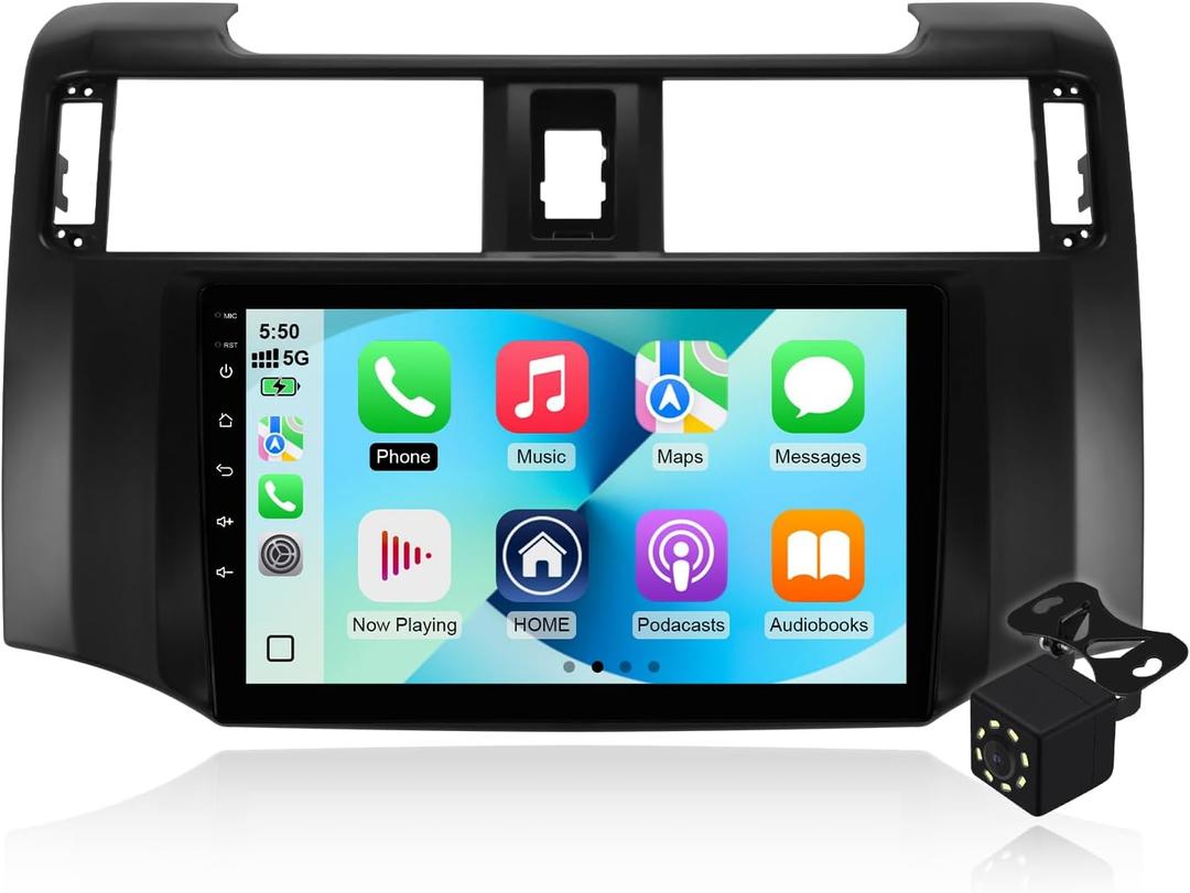 4Core+64G Android 14 Double Din Car Radio Stereo for Toyota 4Runner 2010-2019 with 9" Touchscreen Radio Built-in Wireless Carplay/Android Auto/GPS/Bluetooth/FM/AUX-in/SWC/Camera