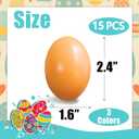 15 Pcs Wooden Fake Eggs,3 Colors Wood Eggs,Fake Chicken Eggs,Dummy Eggs Help Laying Hen,Nest Eggs for Crafts,Nesting Box,Easter,Food Toy,Home Decor,DIY