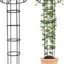 Quibbay Garden Trellis for Climbing Plants Outdoor, 65 Inch Mushroom Top Trellis for Climbing Plants, Plant Trellis Support for Potted Plants Climbing Vine Rose Clematis Vegetable Trellis, 1 Pack