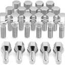 M12x1.25 Lug Bolts for Jeep Renegade Cherokee, 20pcs One-Piece Design Replace Swollen Original Wheel Studs for Compass Chrysler 200, 12x1.25 Chrome Lug Studs for Dodge Dart Replace OE#53182366