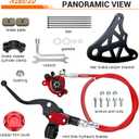 Mini Bike Hydraulic Brake Kit with Rear Caliper Mount Bracket Adapter Compatible with Monster Mega Moto 80cc 105cc MMB80 MMB105 Minibike GMB100 Coleman RB100 Powersports Parts