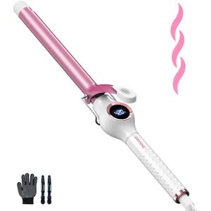 Ceramic Curling Iron, 3/4 Inch Barrel, Digital Temp Control, Fast Heat Up, 7 Adjustable Temperatures, 60 Min Auto Shut Off