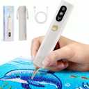 Haroopet Electric Diamond Painting Pen, Cordless Diamond Art Vacuum Pen no Wax Needed, Rechargeable Diamond Painting Tools, Adjustable Suction Mode Diamond Art Kits Accessories for Adults & Kids (White)