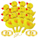 14 Mini Duck Balloon Duck Shaped Aluminum Foil Balloons Reusable Duck Party Decorations Suitable For Farm Animal Themed Parties, Graduations, Children'S Birthday Parties, etc. Comes with 1 String And 1 Glue Tape