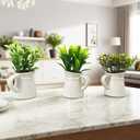 Cutepet 3 Pack Artificial Plants Small Fake Plants, Mini Faux Plants Indoor/Outdoor Potted Plant,Artificial Greenery for Home Office Bathroom Table Decoration