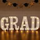 Grad Light Up Letters GRAD Sign for 2026 Graduation Party Decorations, Lighted Marquee Letters for Kindergarten Preschool High School College Grad Party Decor, Table Desk Wall Photo Booth Use