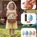 Acina 32pcs Easter Speckled Eggs: Pastel Plastic Easter Eggs Empty, Hollow Easter Egg Displays Fillers for DIY Decor, Vase Filler, Easter Basket Stuffers (Pink, Blue, White, Green)