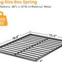 VIPSHOW 2 Inch King Metal Box Spring with Round Corners - 3000 lbs Capacity, Low Profile Bed Slat Replacement Bunkie Board with Steel Slats, Noise-Free, Easy Assemble, Black