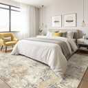6x9 Area Rugs Living Room: Large Washable Abstract Modern Soft Rug Stain Resistant Indoor Floor Non Slip Accent Carpet for Bedroom Nursery Playroom Dining Room Office Dorm Home Decor- Gray Gold