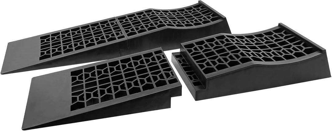 HOXWELL Car Ramps for Jack Support and Lift Vehicle Maintenance, Lightweight Low Profile Car Ramps for Garage, Heavy Duty Tire Ramps for Low Chassis Cars, 17.5''x10''x3.14'' (2PCS)