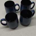 Hasense Coffee Mug Set of 4, 12 Ounce Ceramic Coffee Cups with Handle, Large Mug Set for Coffee, Tea, Chocolate, Modern Mug Gift for Men and women, Dishwasher & Microwave Safe(Blue) (Navy-12 OZ)