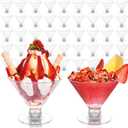GGOLDMER 50 Sets Plastic Martini Glasses - 5 oz Disposable Cocktail Glasses Mini Martini Cups for Christmas New Year Party, Wedding, Wine, Margarita, Desserts, Ice Cream, Unbreakable